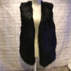 DKNYC Black Faux Fur Vest